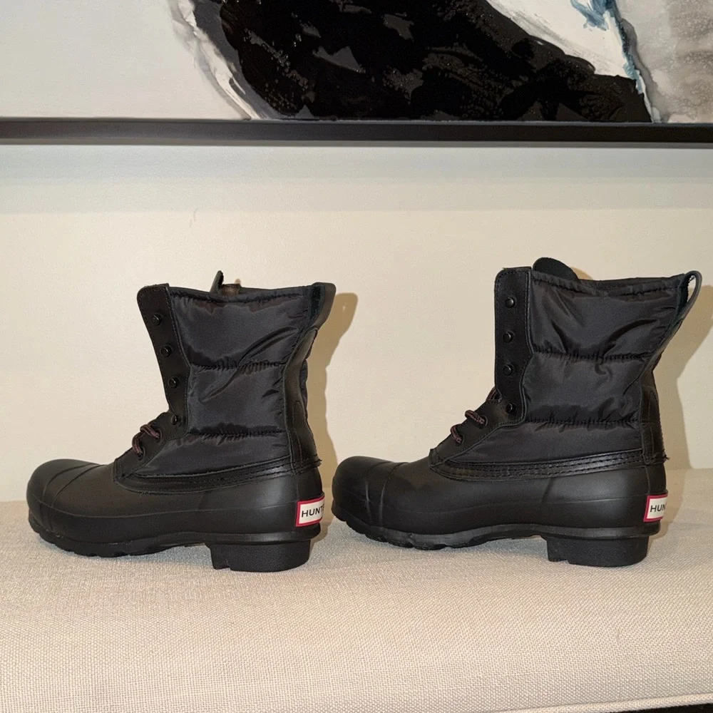 Hunter Original Insulated Lace-Up Snow Boots – Black – Never Worn Size 7 - Picture 8 of 9